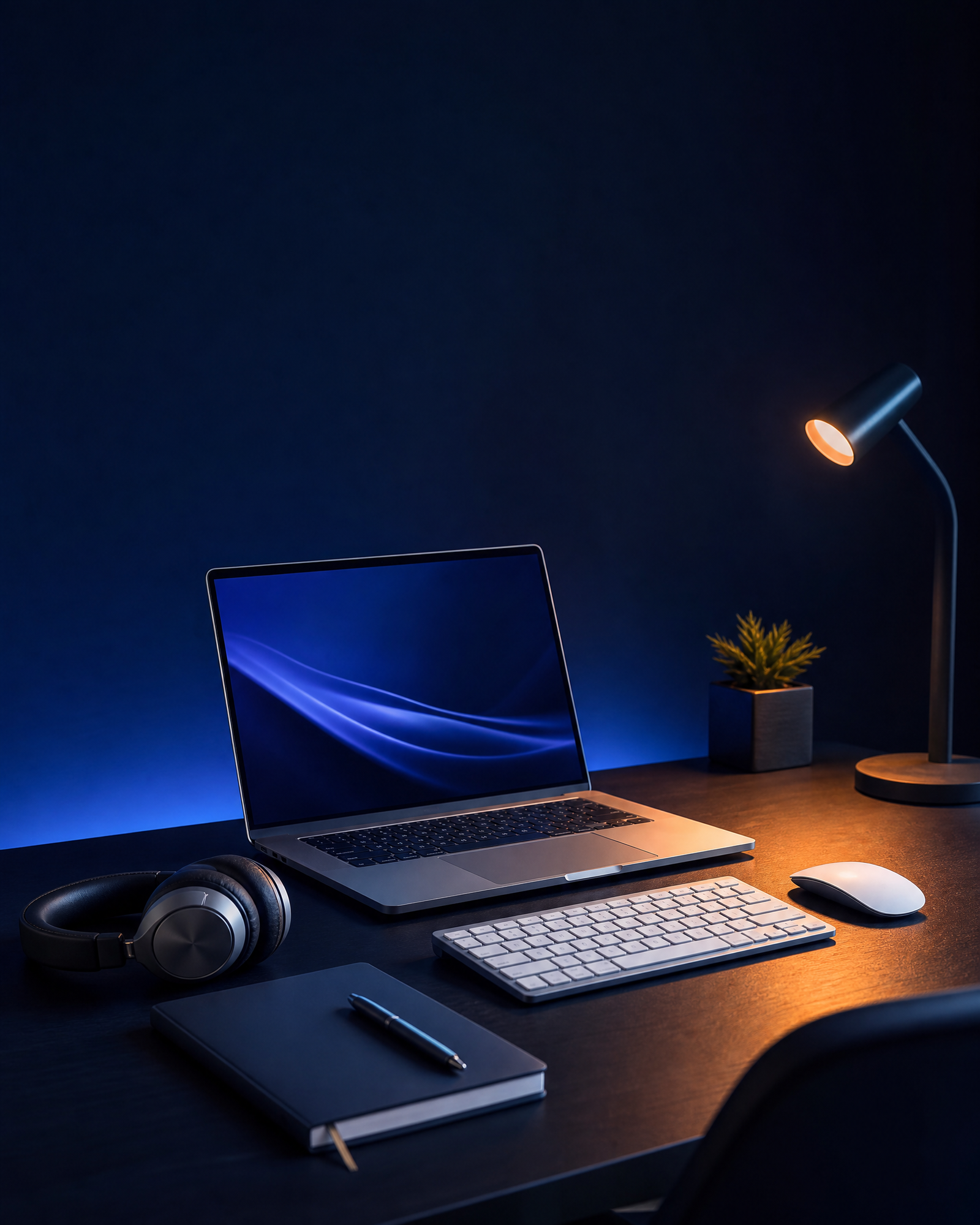 Computador e acessórios em ambiente de trabalho